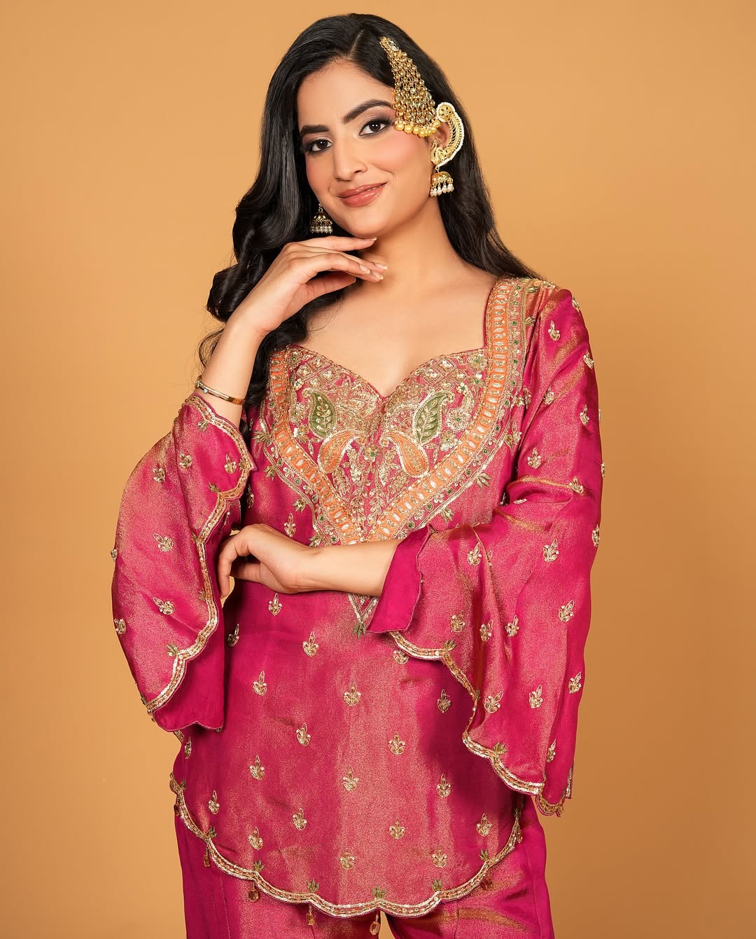 Designer Simar Silk Embroidered Sharara Set with Dupatta for Women