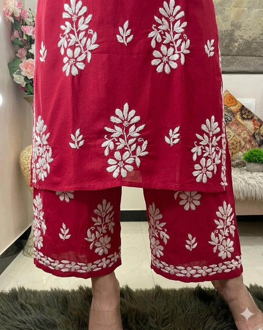 Rayon Cotton Chikankari Embroidery for Women