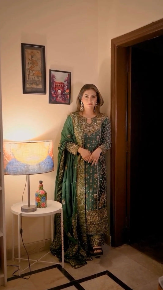 Heavy Embroidered Party Wear Kurta Palazzo Set with Dupatta for Women