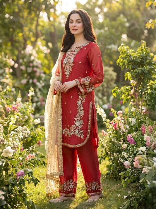 Embroidery Designer Kurta with Pant & Dupatta Set for Women