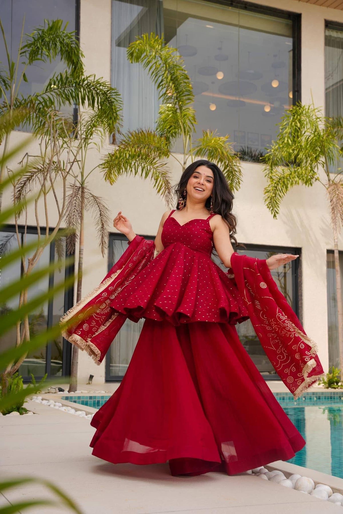 Tabby Organza Mukaish Work Sharara Set for Women