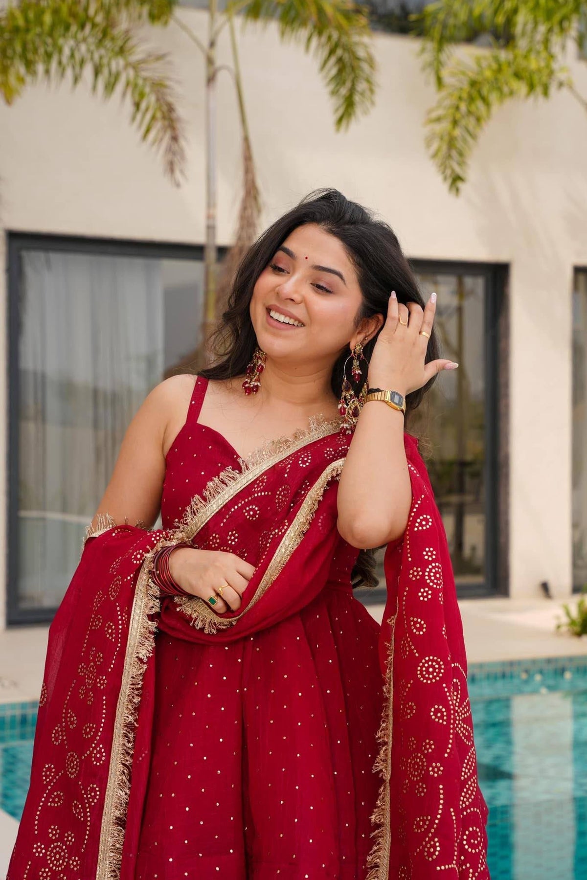 Tabby Organza Mukaish Work Sharara Set for Women