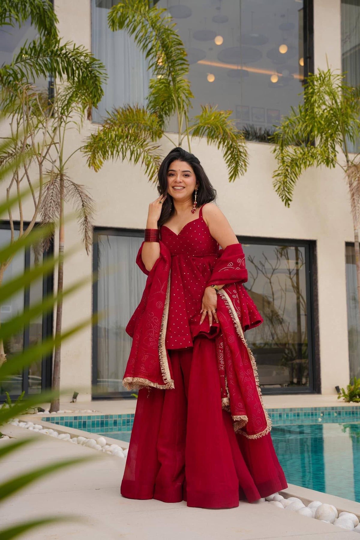 Tabby Organza Mukaish Work Sharara Set for Women